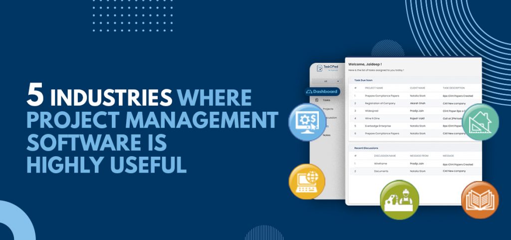 5 Industries Where Project Management Software Is  Highly Useful