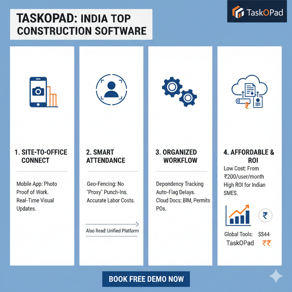 TaskOPad is the Best Construction Project Management Software in India