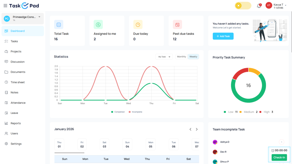 TaskOPad for CPM Implementation
